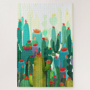 Cactus Print   A Lot Of Cactus Jigsaw Puzzle