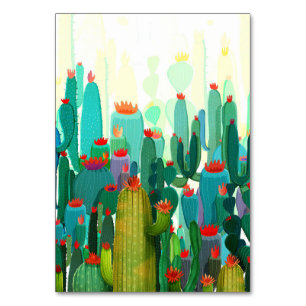 Cactus Print A Lot Of Cactus Table Number