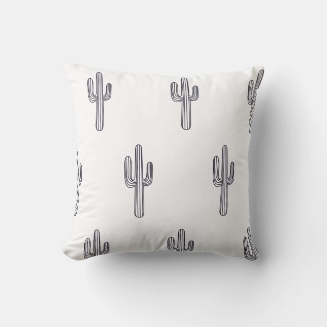 Cactus Print Throw Pillow (Front)