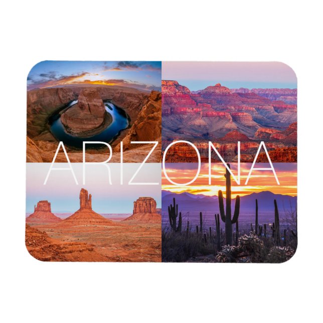 Cactus Red Rock Sunset Nature Landscapes Arizona Magnet (Horizontal)