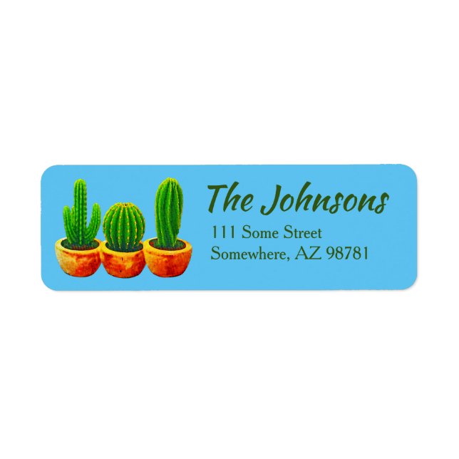 Cactus Return Personalized Address Labels (Front)