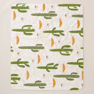 Cactus Sand: Mexican Style Seamless. Sherpa Blanket