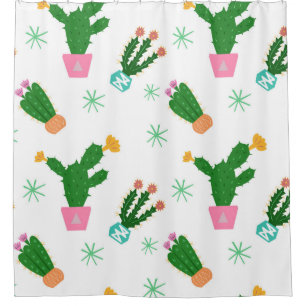 Cactus seamless vintage pattern, repeated ornamen