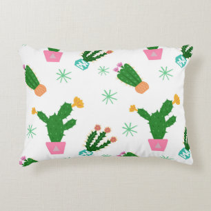 Cactus seamless vintage pattern, repeated ornamen accent pillow