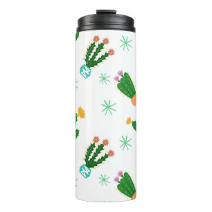Cactus seamless vintage pattern, repeated ornamen thermal tumbler