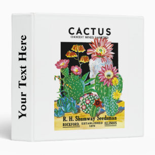 Cactus Seed Packet Label Binder