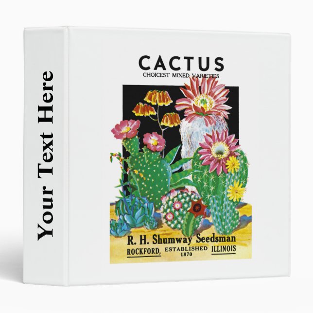 Cactus Seed Packet Label Binder (Front/Spine)