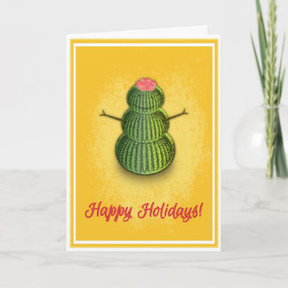 Cactus Snowman folded holiday card (5 x 7)