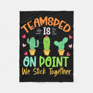 Cactus Sped Squad Team Sped Is On Point We Stick T Fleece Blanket