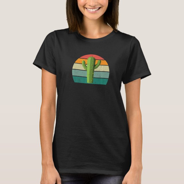Cactus Spines Deser Plant Hugging Succulents Green T-Shirt (Front)