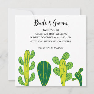 Cactus Succulent Botanical Wedding Invitation