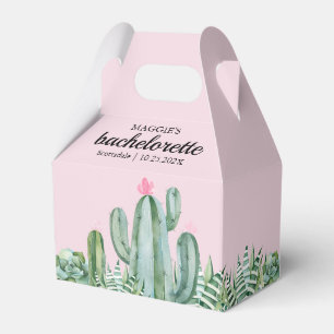 Cactus Succulent Desert Bachelorette Pink Favor Box