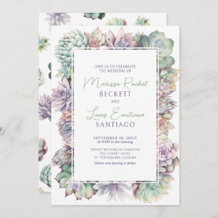 Cactus Succulent Desert Wedding Invitation