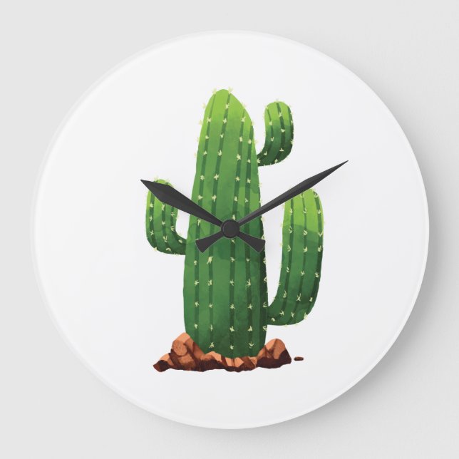 Cactus Succulent Fiesta Large Clock (Front)
