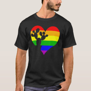 Cactus Succulent Gay Pride Lgbt Day Rainbow Plant T-Shirt
