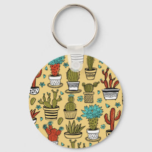 Cactus Succulent: Hand Drawn Sketch Keychain