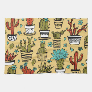 Cactus Succulent: Hand Drawn Sketch Kitchen Towel