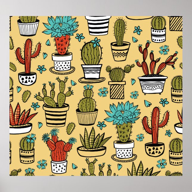 Cactus Succulent: Hand Drawn Sketch Poster (Front)