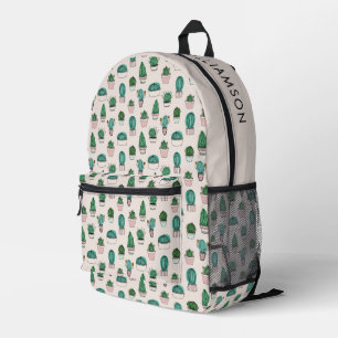 Cactus Succulent Pattern Printed Backpack