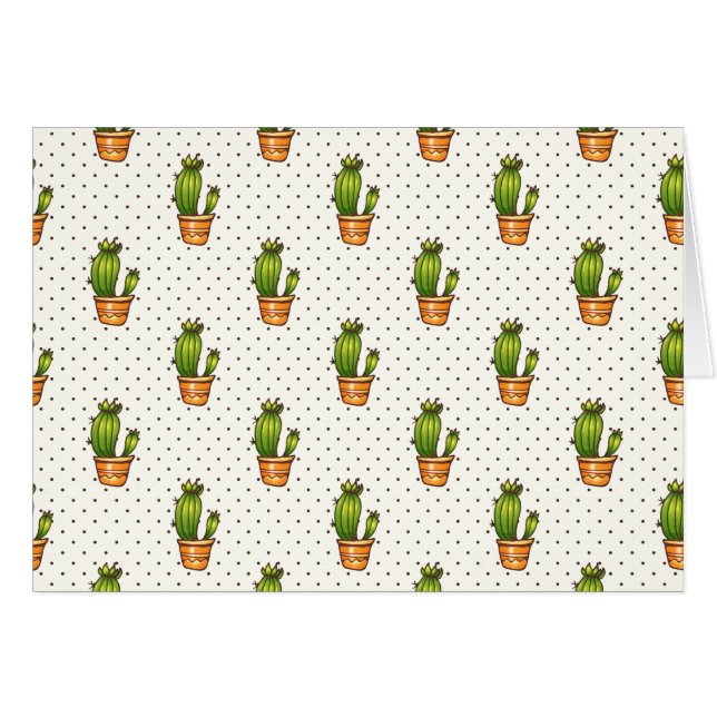 Cactus & Succulent Polk Dot Pattern (Front Horizontal)