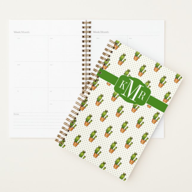 Cactus & Succulent Polk Dot Pattern Planner (Display)