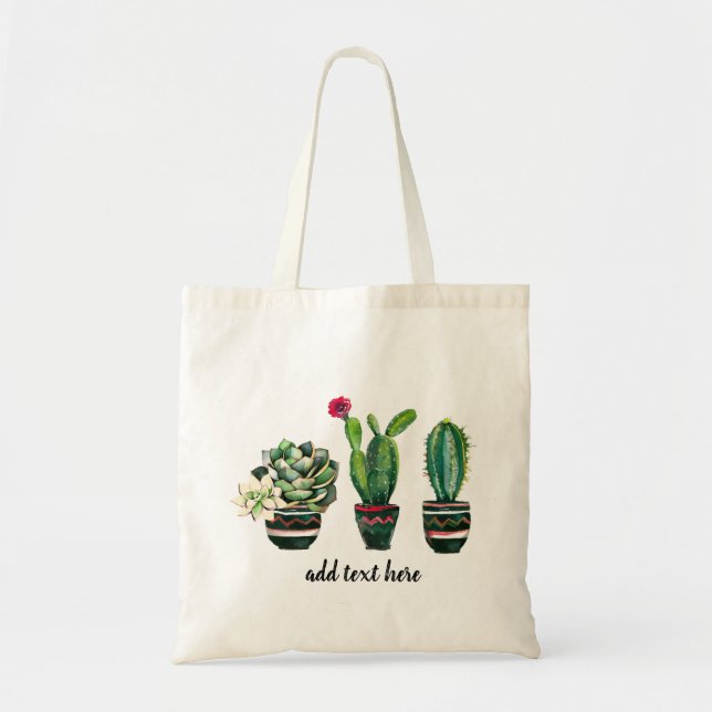cactus, succulent, watercolor, fiesta, mexican, tote bag (Front)
