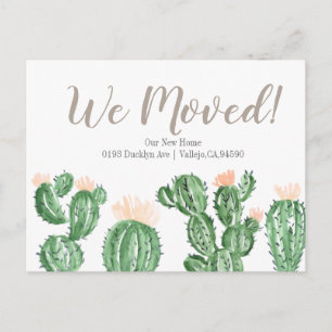 Cactus succulent we moved annoucement postcard