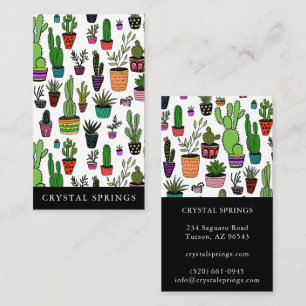 Cactus Succulents Botanical Plants Doodle Cute Business Card