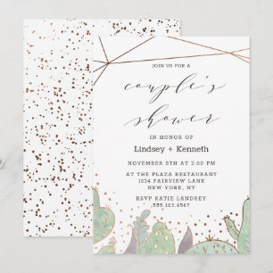 Cactus & Succulents Geometric Wedding Shower Invitation