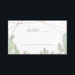 Cactus & Succulents Geometric Wedding Table Number Place Card<br><div class="desc">Cactus & Succulents Geometric Terrarium and Watercolor illustrations Wedding Design with hand painted watercolor plants, cactus, and succulents, with copper metallic foil accents and geometric terrarium top frame, and hand drawn elements and dots. A fun and Modern Look for a Spring or summer wedding, desert, or botanical venue : leafy...</div>