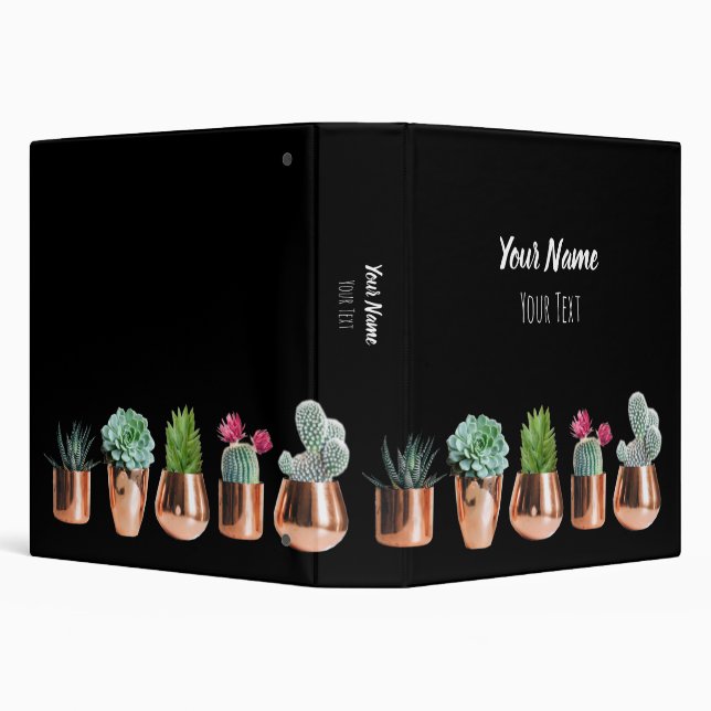Cactus & Succulents in Rose Gold Pots Binder (Background)