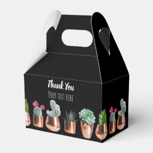 Cactus & Succulents in Rose Gold Pots Favor Box