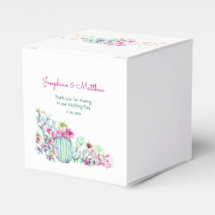 Cactus Succulents String Lights Wedding Favor Box