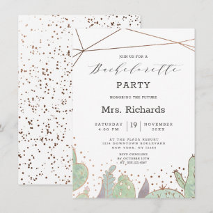 Cactus & Succulents Terrarium Bachelorette Party Invitation
