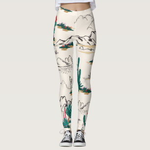 Cactus Succulents: Vintage Desert Floral. Leggings