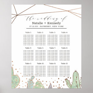 Cactus & Succulents Wedding Table Seating Chart
