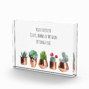 Cactus Succulents Your favourite Quote, Song Lyric Photo Block