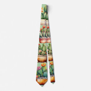 Cactus Summer Arizona Desert Hot Plants Tie