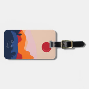 Cactus sunset design personalized luggage tag