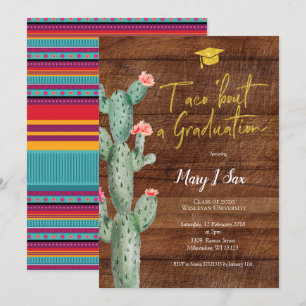 Cactus Taco 'bout a Graduation Party Invitation