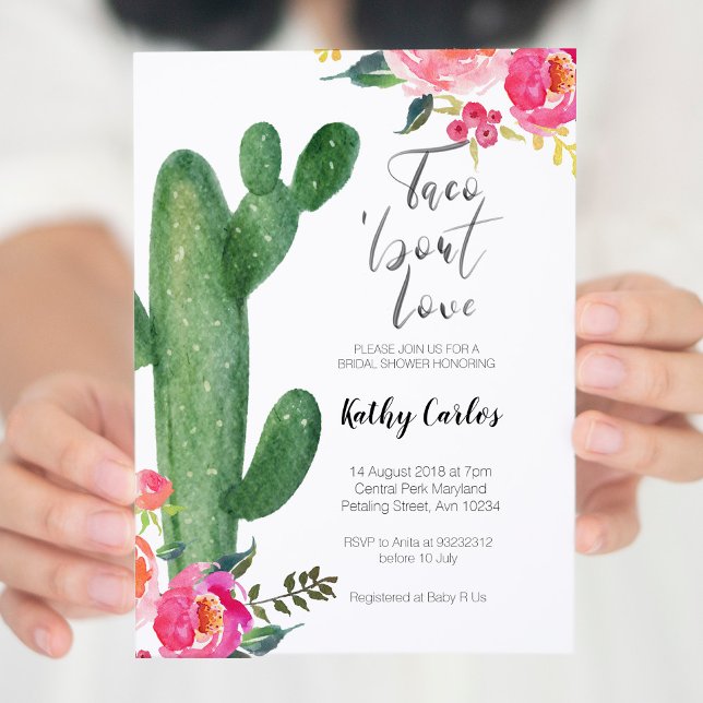 Cactus Taco sur l'amour nuptiale DOUCHE Invitation (Créateur téléchargé)