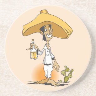 Cactus, Tequila, Sombrero Man Coaster