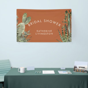 Cactus Terracotta Bridal Shower  Banner