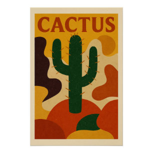 CACTUS - The mineral elegance of the stylized dese Poster