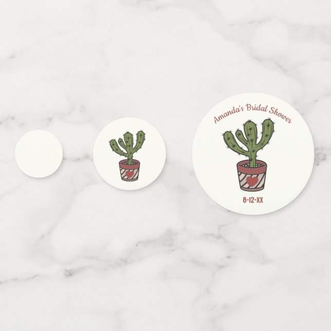 Cactus Theme Bridal Shower Personalized  Confetti (Fronts)