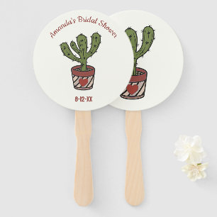 Cactus Theme Bridal Shower Personalized  Hand Fan