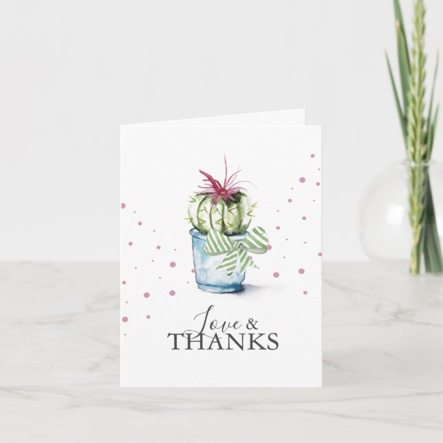 Cactus Themed Personalized Thank You Cards (Front)