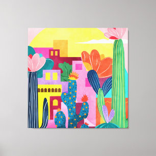 Cactus Town Canvas Print