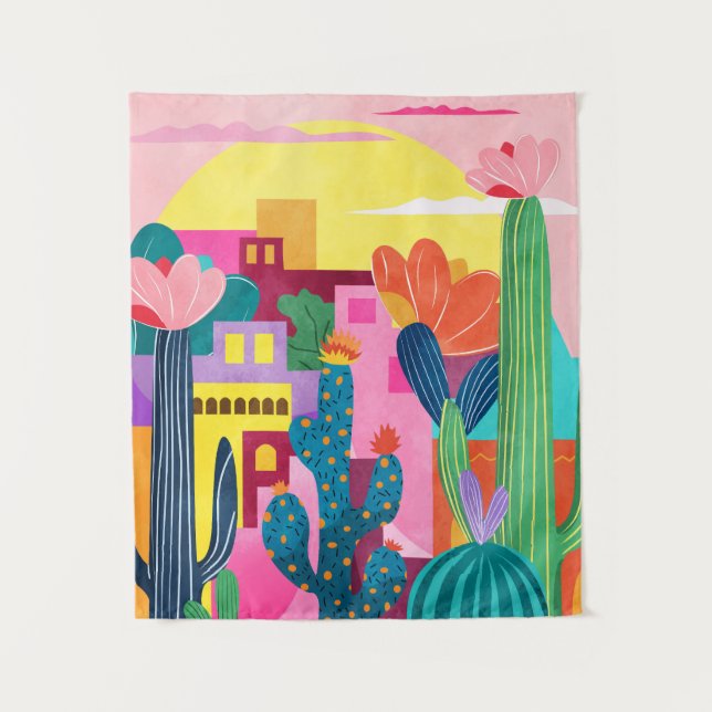 Cactus Town Tapestry (Front)