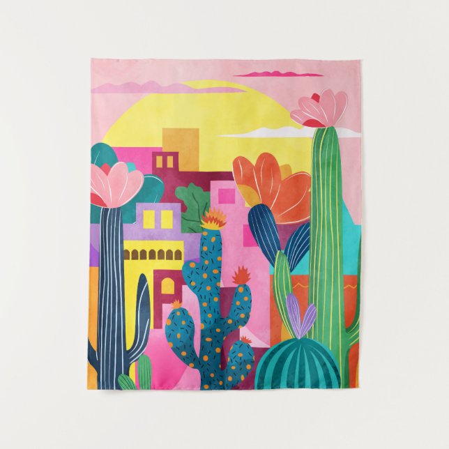 Cactus Town Tapestry (Front)